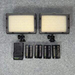 NEEWER CN-216 LED Dimmable Ultra Power Light( Set of 2) with batteries & charger